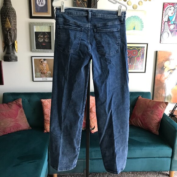 BANANA REPUBLIC size 27 / 4 Blue Stretch Denim Mid Rise Tailored Straight Jeans - Picture 3 of 4